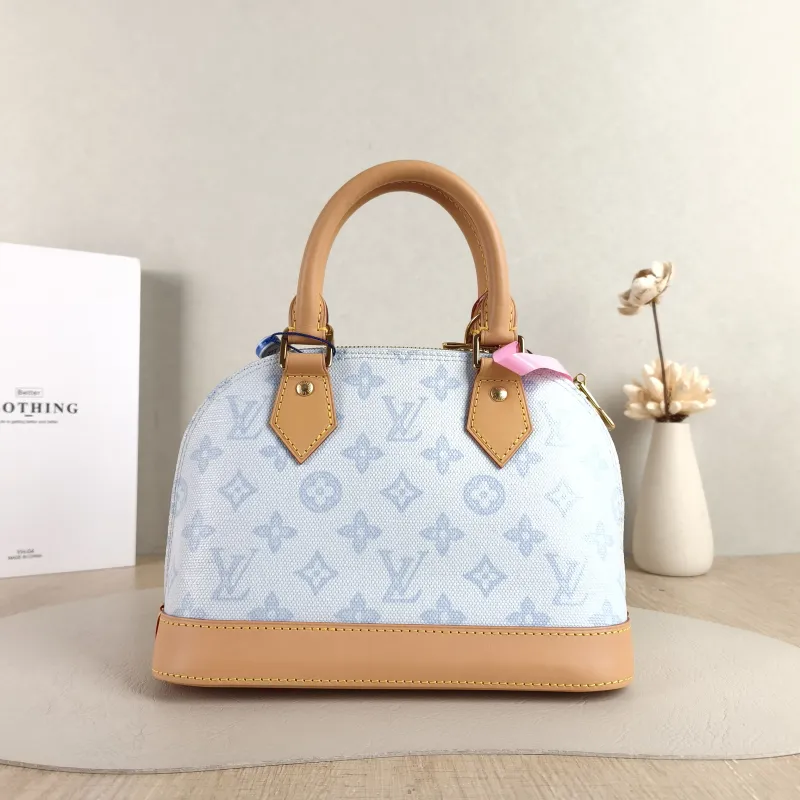 Louis Vuitton Top Handle Bag Alma BB Blue PVC BB 23.5 × 11.5 × 17.5 cm — cover view 4 of 6
