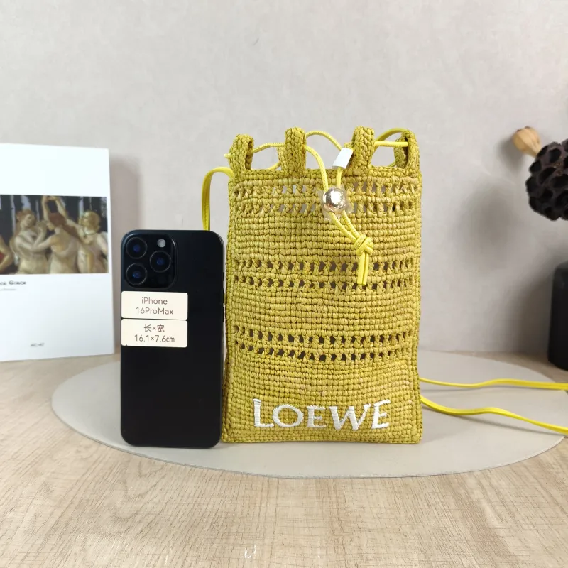 LOEWE Crossbody Bag Crossbody Bag Yellow Woven 15.5*23.5 — cover view 5 of 6