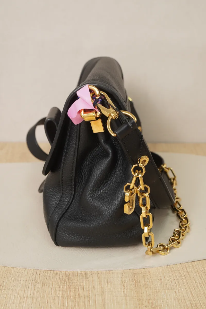 Louis Vuitton Dauphine Soft Medium Black Calfskin Microchip Edition · 24 × 9 × 17 cm — detail view 7 of 19