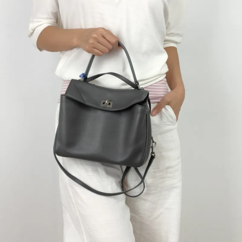BALENCIAGA Crossbody Bag RODEO Grey Calfskinmini23 × 10 × 17 cm — on-model view 3 of 3