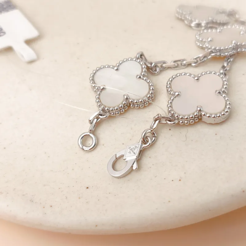 Van Cleef & Arpels Bracelet Alhambra Alhambra Collection Five-Motif Bracelet Pearl · White Mother-of-Pearl 18KW hite Gold Vintage Small 19cm — cover view 2 of 11
