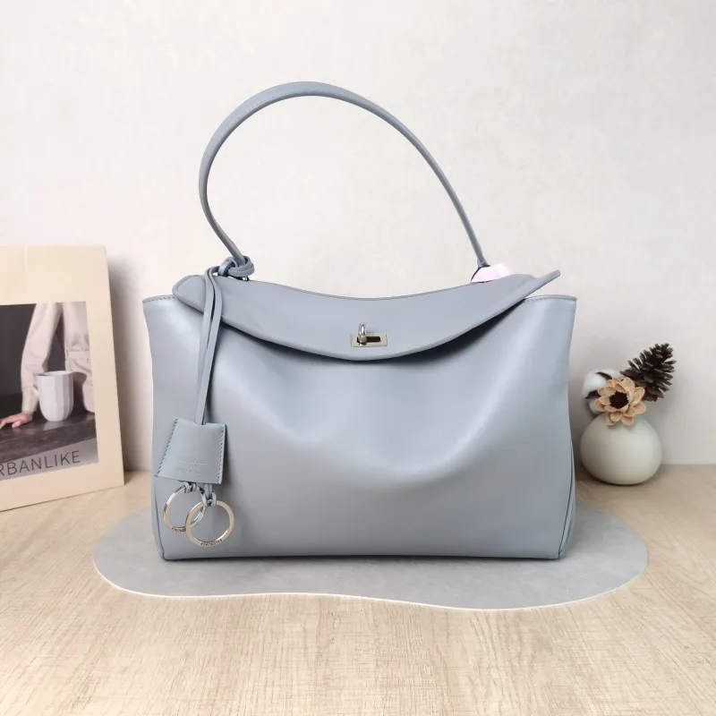 BALENCIAGA Crossbody Bag RODEO Blue Calfskin Medium 35 × 11 × 23.5 cm