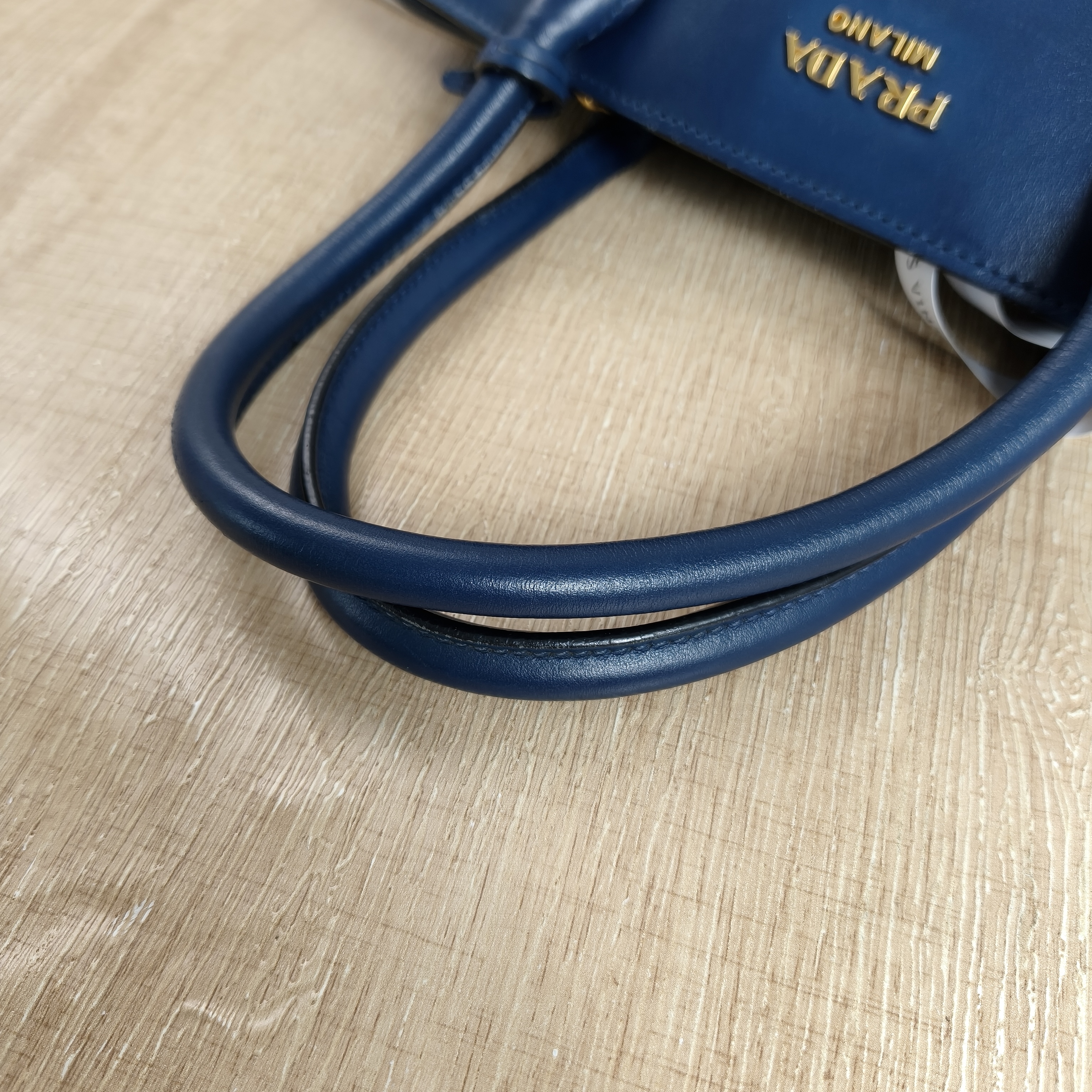 PRADA Shoulder Bag Blue Calfskin · Shoulder Strap Leather Tag Dust Bag · 30 × 14 × 23 cm — cover view 4 of 12