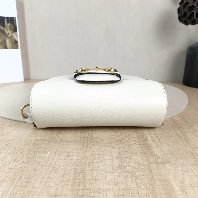 GUCCI Crossbody Bag Horsebit 1955 Horsebit Small White Calfskin Small 20.5 × 5 × 14.5 cm — detail view 5 of 13