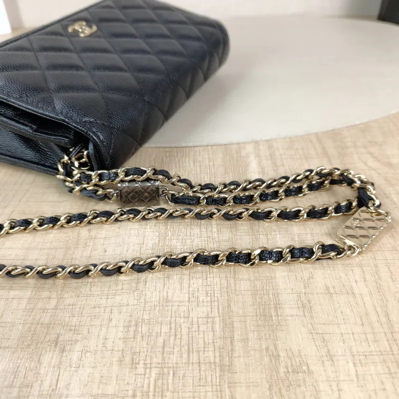 Chanel Crossbody Bag CF WOCWOC Bag Accessory Black Grained Calfskin Mini 19.2 × 3.5 × 12.3 cm — detail view 1 of 12