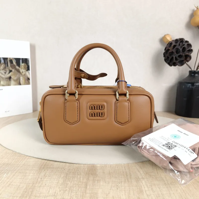 Miumiu Top Handle Bag Arcadie Collection Bowling Bag CC alfskin Medium 22 × 7.5 × 10.5 cm — cover view 6 of 6