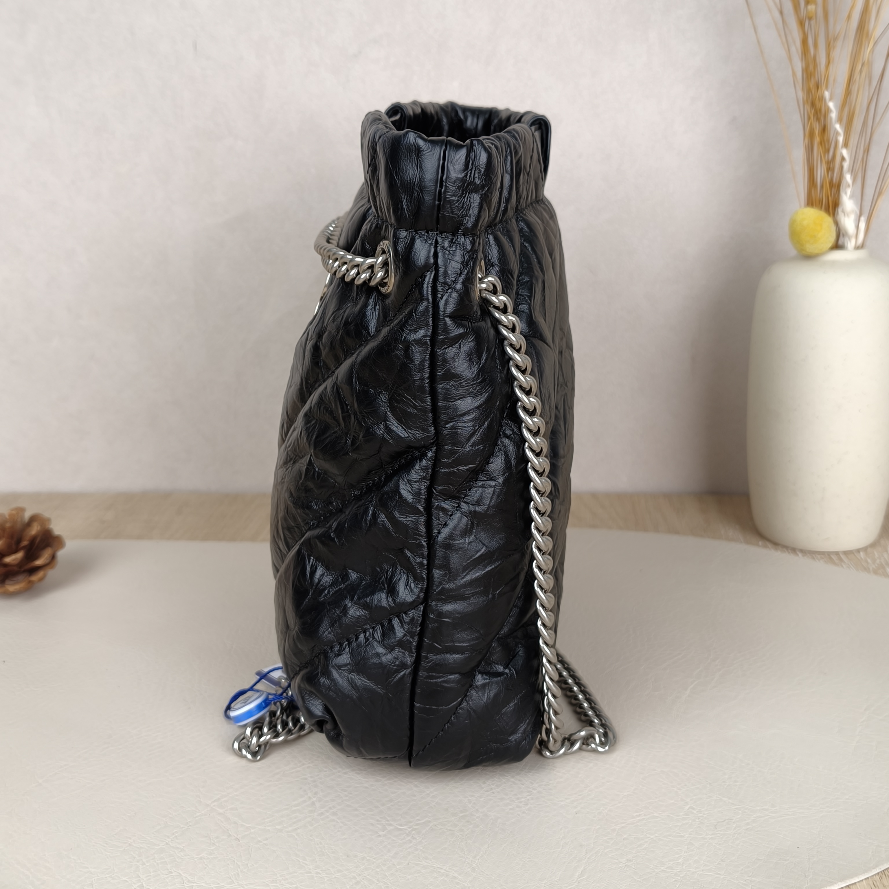 BALENCIAGA Shoulder Bag Tote Bag Crush tote Black Calfskin XS XS20 × 8 × 20 cm — cover view 2 of 9