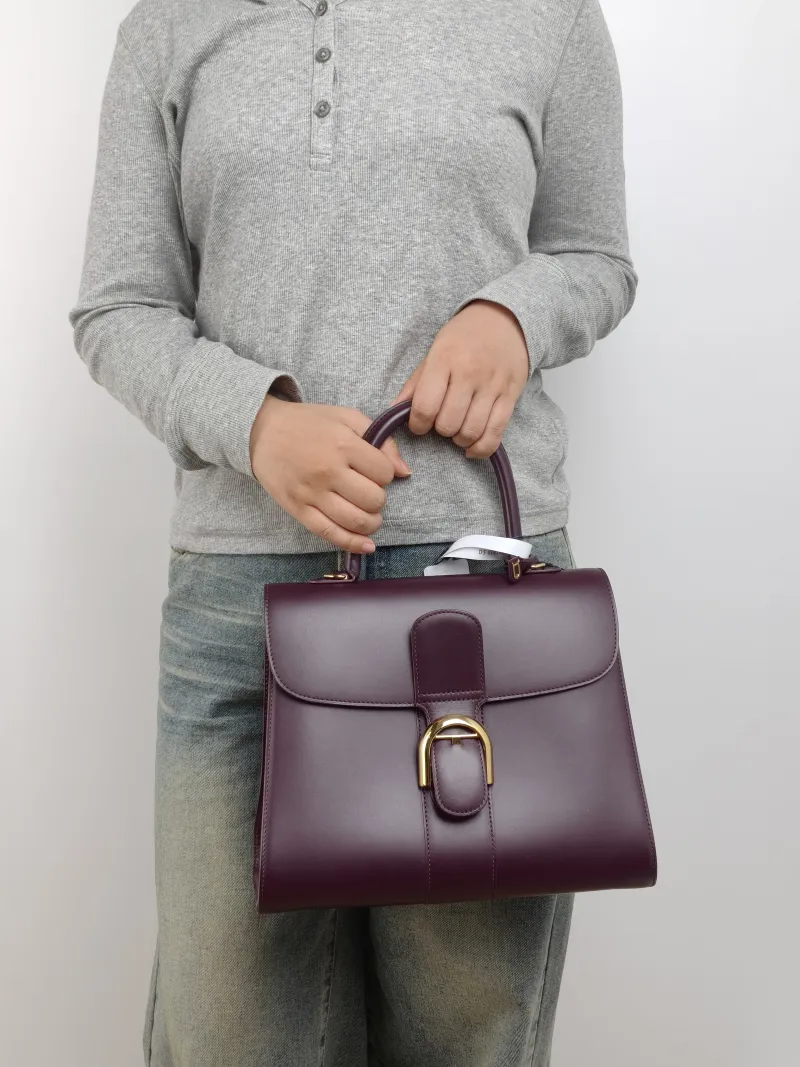 DELVAUX Top Handle Bag Brillant Calfskin Medium 29 × 15 × 22 cm — on-model view 2 of 3