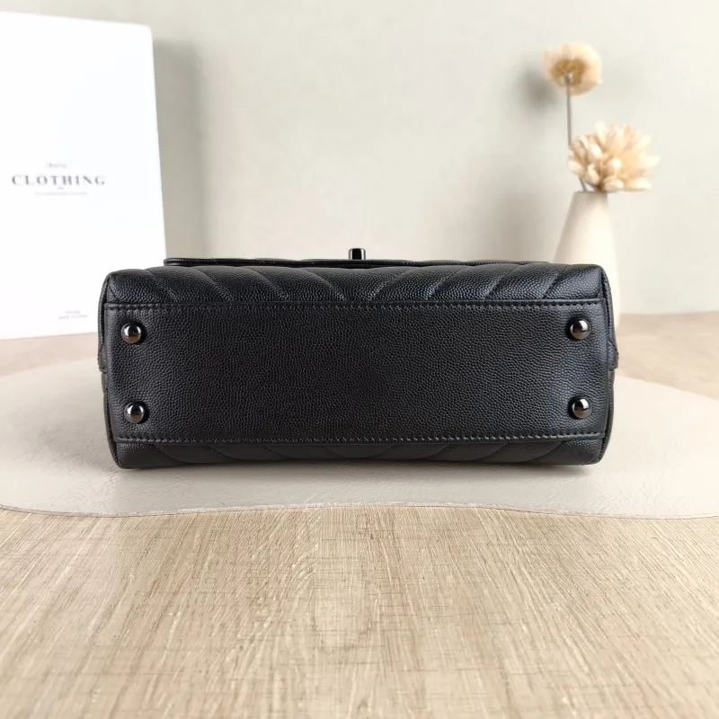 Chanel Top Handle Bag Coco Handle​ v Black Grained Calfskin Small 24 × 10 × 14 cm — cover view 4 of 5