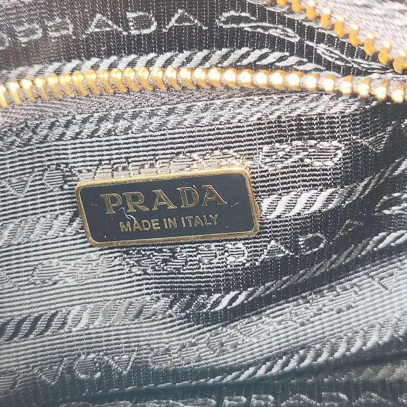 PRADA Shoulder Bag Bonnie Soft Lux Black Waxed Leathermini23.5 × 9 × 12 cm — detail view 7 of 13