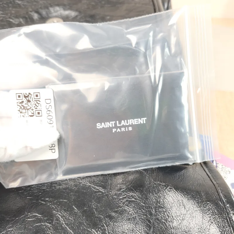 SAINT LAURENT Crossbody Bag Niki Black D Waxed Leather Calfskin Medium 28 × 8.5 × 20 cm — detail view 6 of 10