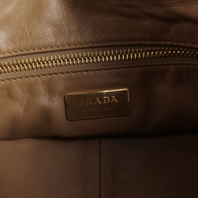 PRADA Shoulder Bag Aimée Brown Calfskin 31 × 9.5 × 18 cm — detail view 11 of 12