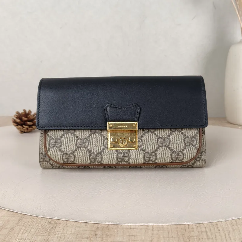 GUCCI Crossbody Bag Padlock woc Crossbody Bag Monogram PVC Mini 19 × 4.5 × 11 cm