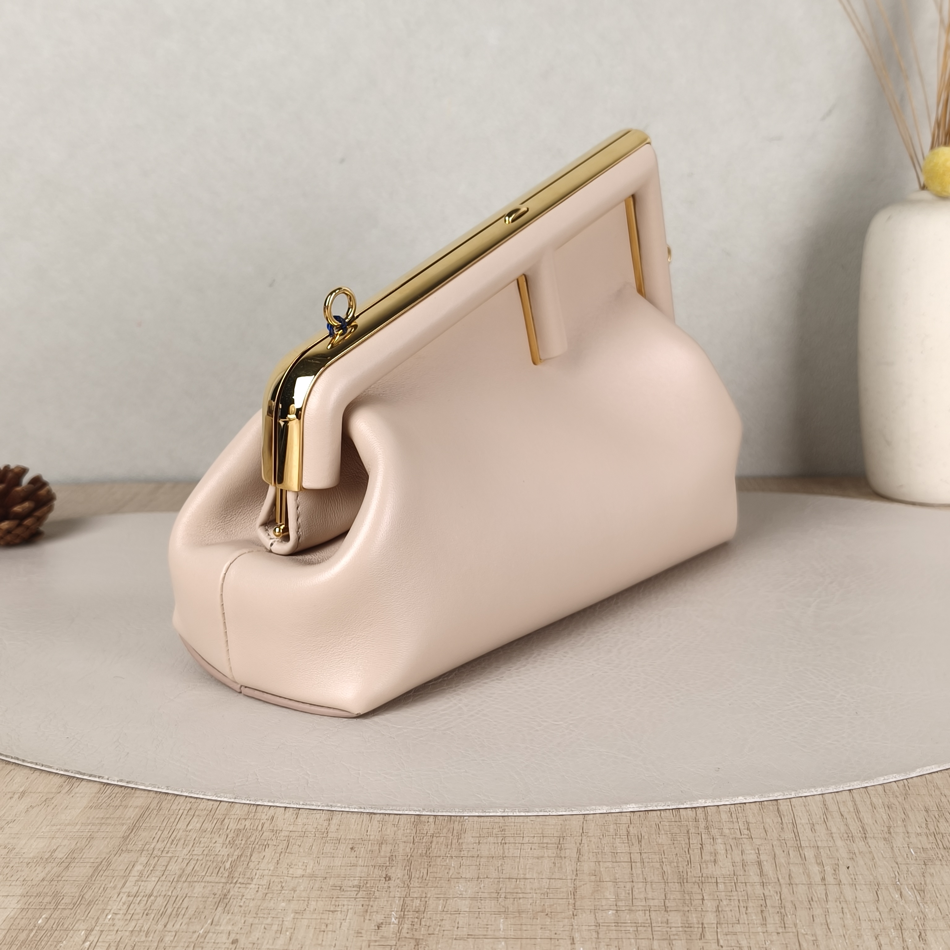 FENDI Crossbody Bag FIRST Clutch Shoulder Bag Pink Lambskin Small26 × 9.5 × 18 cm — cover view 3 of 5