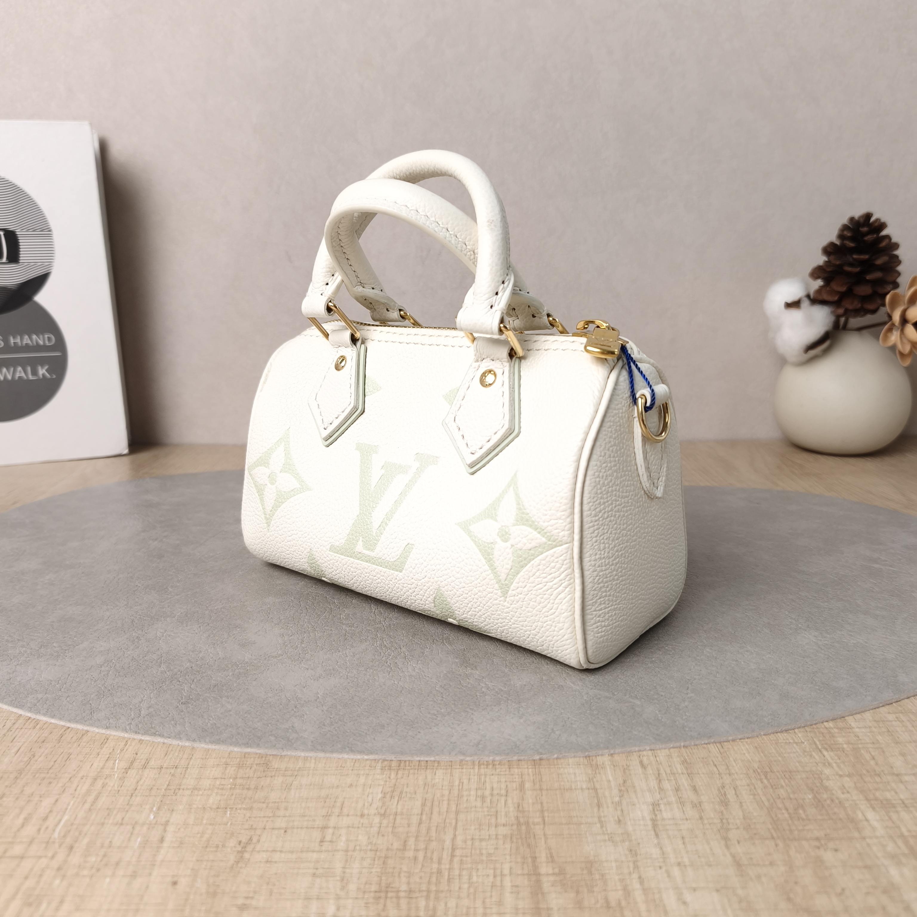Louis Vuitton Crossbody Bag Speedy Nano White · Green Empreinte Embossed Calfskin Monogramnano16 × 7.5 × 10 cm — cover view 3 of 5