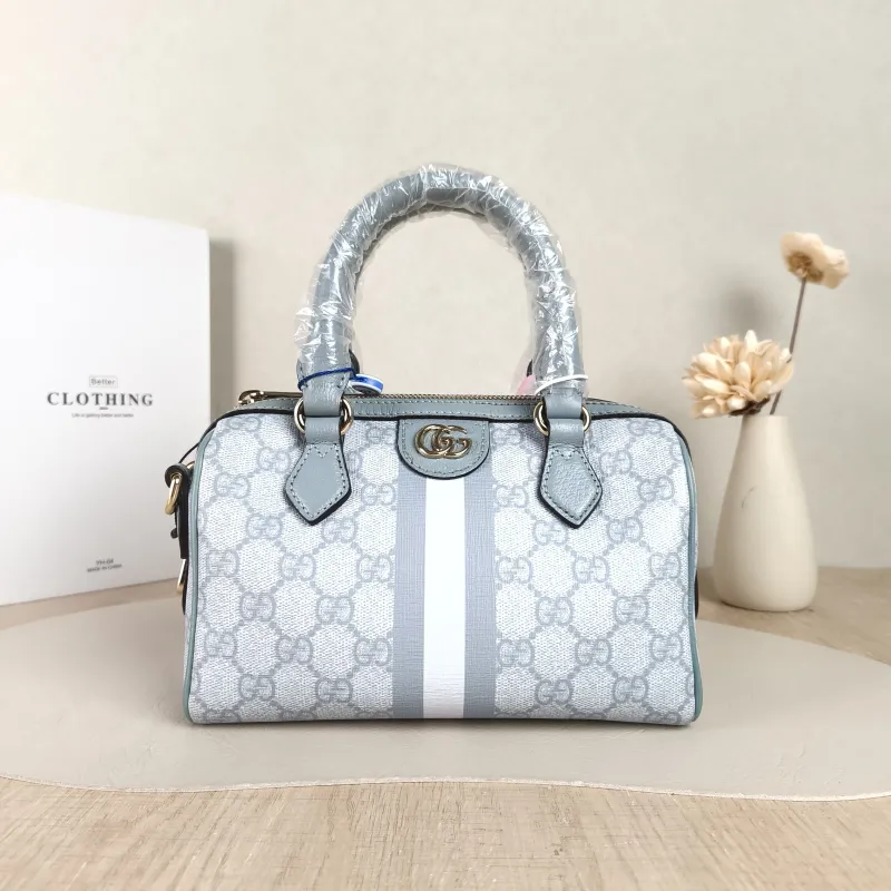 GUCCI Top Handle Bag Ophidia Blue PVC One Size 21 × 11 × 13 cm