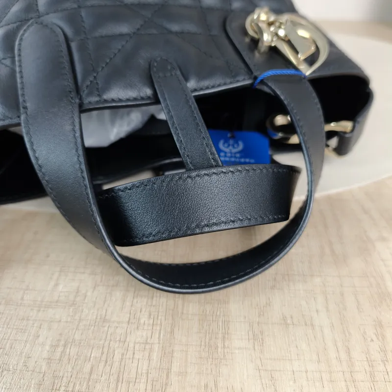 DIOR Top Handle Bag TOUJOURS Edition Black Calfskinmini13 × 12 × 15 cm — detail view 9 of 12