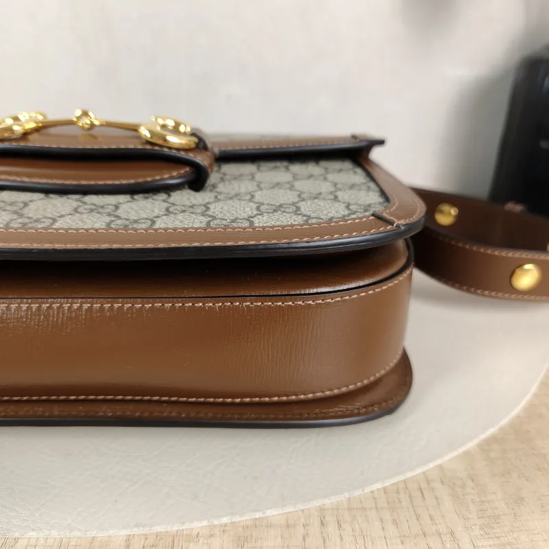 GUCCI Shoulder Bag Horsebit 1955 Horsebit Medium Monogram PVC Medium 25 × 8 × 18 cm — detail view 1 of 11