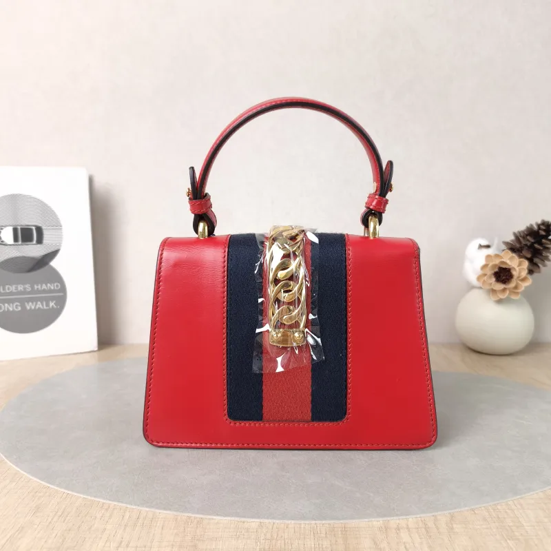 GUCCI Crossbody Bag Sylvie Edition Red Calfskinmini20 × 8 × 14 cm — cover view 3 of 5
