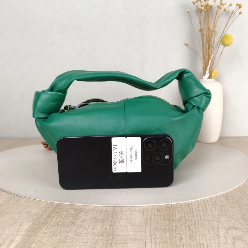 Bottega Veneta Top Handle Bag Jodie Green Calfskin Mini 28 × 8 × 23 cm — cover view 5 of 5