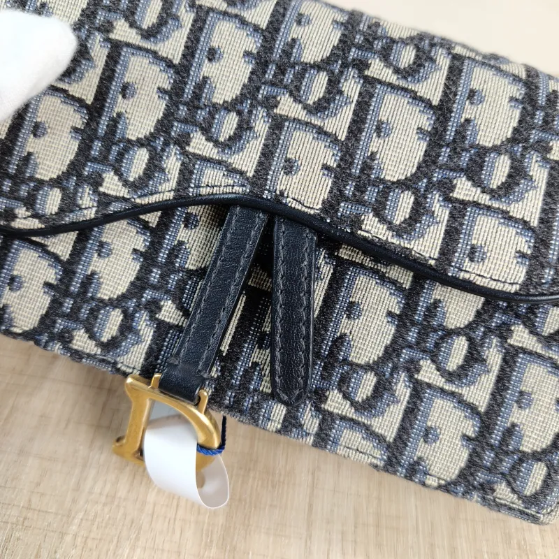 DIOR Belt Bag Saddle Belt Bag Blue Canvas One Size 17 × 3.5 × 10.5 cm — detail view 5 of 11