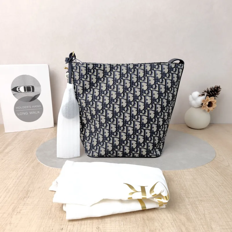 DIOR Shoulder Bag star Bucket Bucket Bag Blue Canvas Small 24 × 15 × 24 cm — cover view 6 of 6