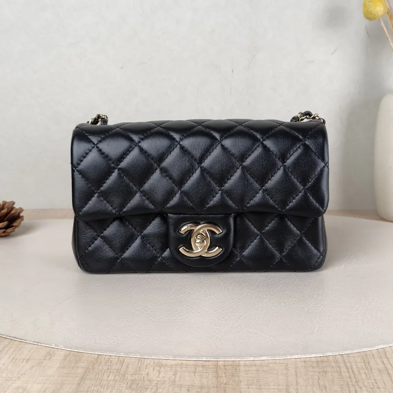 Chanel Crossbody Bag Classic Flap Large Mini CF Mini C Black SL ambskin mini 20 × 6 × 12 cm