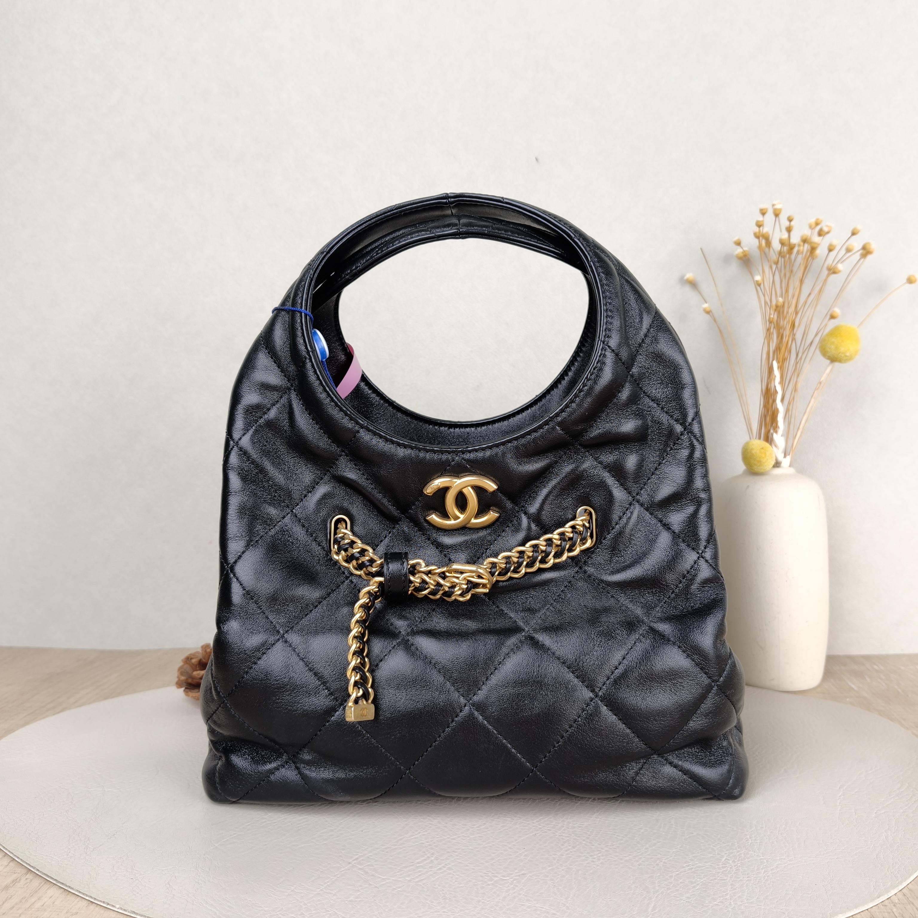 Chanel Top Handle Bag25p hobo Black Lambskin One Size24 × 10 × 14 cm