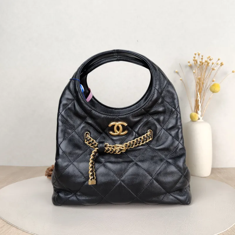 Chanel Top Handle Bag25p hobo Black Lambskin One Size24 × 10 × 14 cm