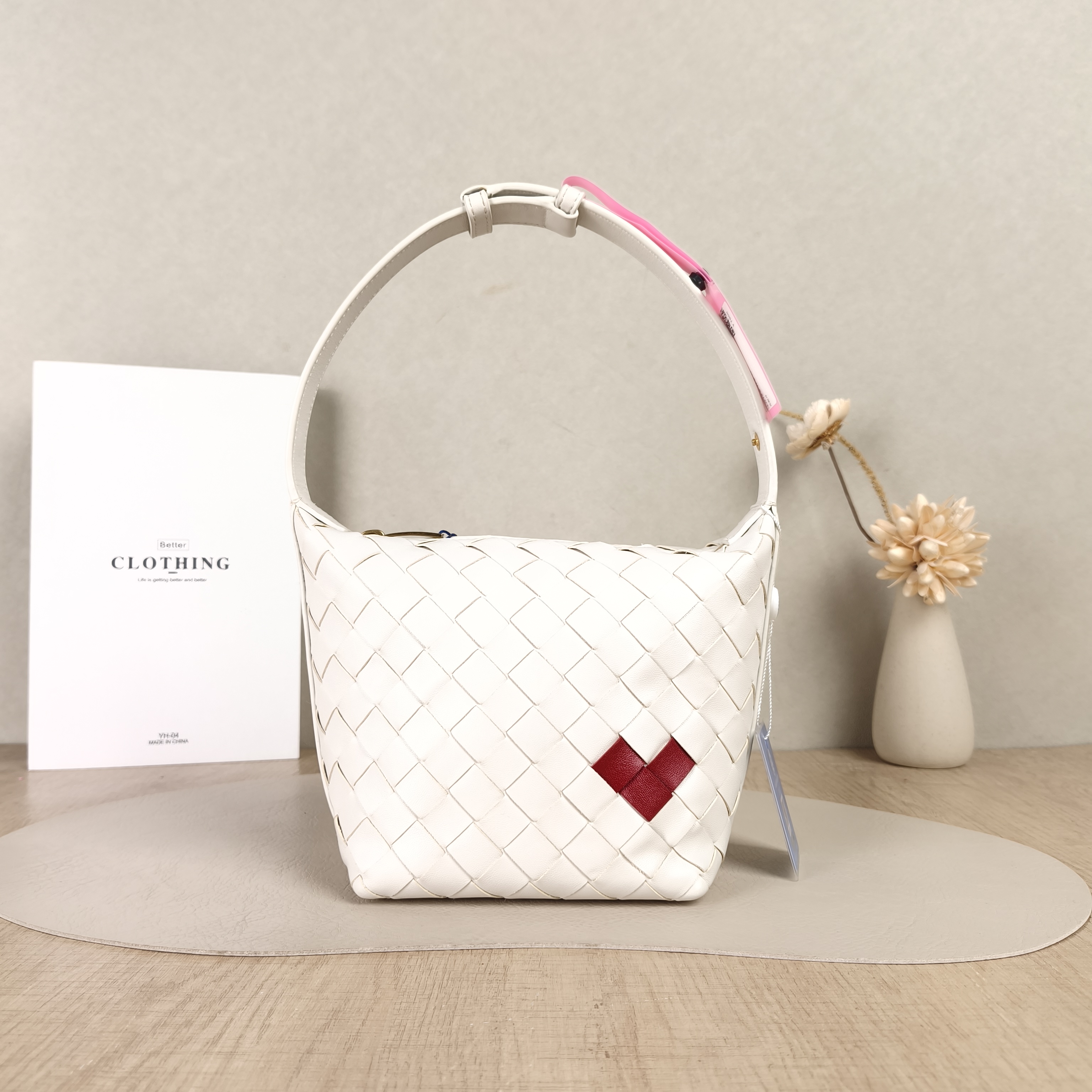 Bottega Veneta Top Handle Bag Wallace Woven Vanity Case Bag White Lambskin Mini13.5 × 11.5 × 17 cm — cover view 2 of 5