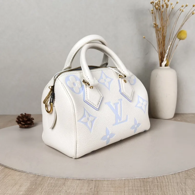 Louis Vuitton Crossbody Bag Speedy20 White · Blue Empreinte Embossed Calfskin Small 20.5 × 12 × 13.5 cm — cover view 3 of 5