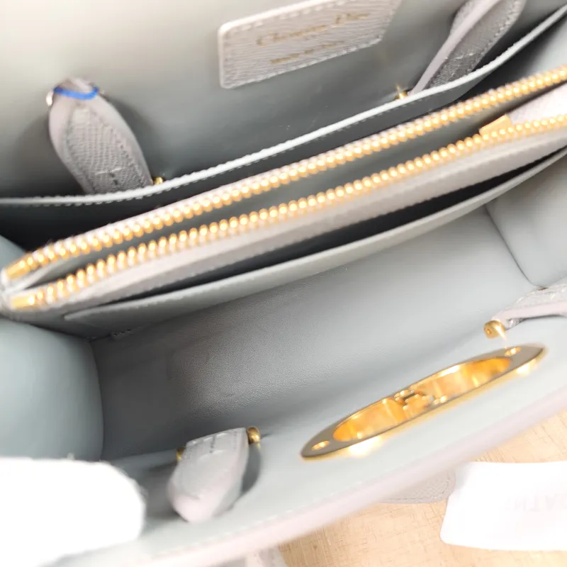 DIOR Top Handle Bag St Honore Tote Bag Grey Calfskin Medium25 × 12 × 19 cm — detail view 14 of 15