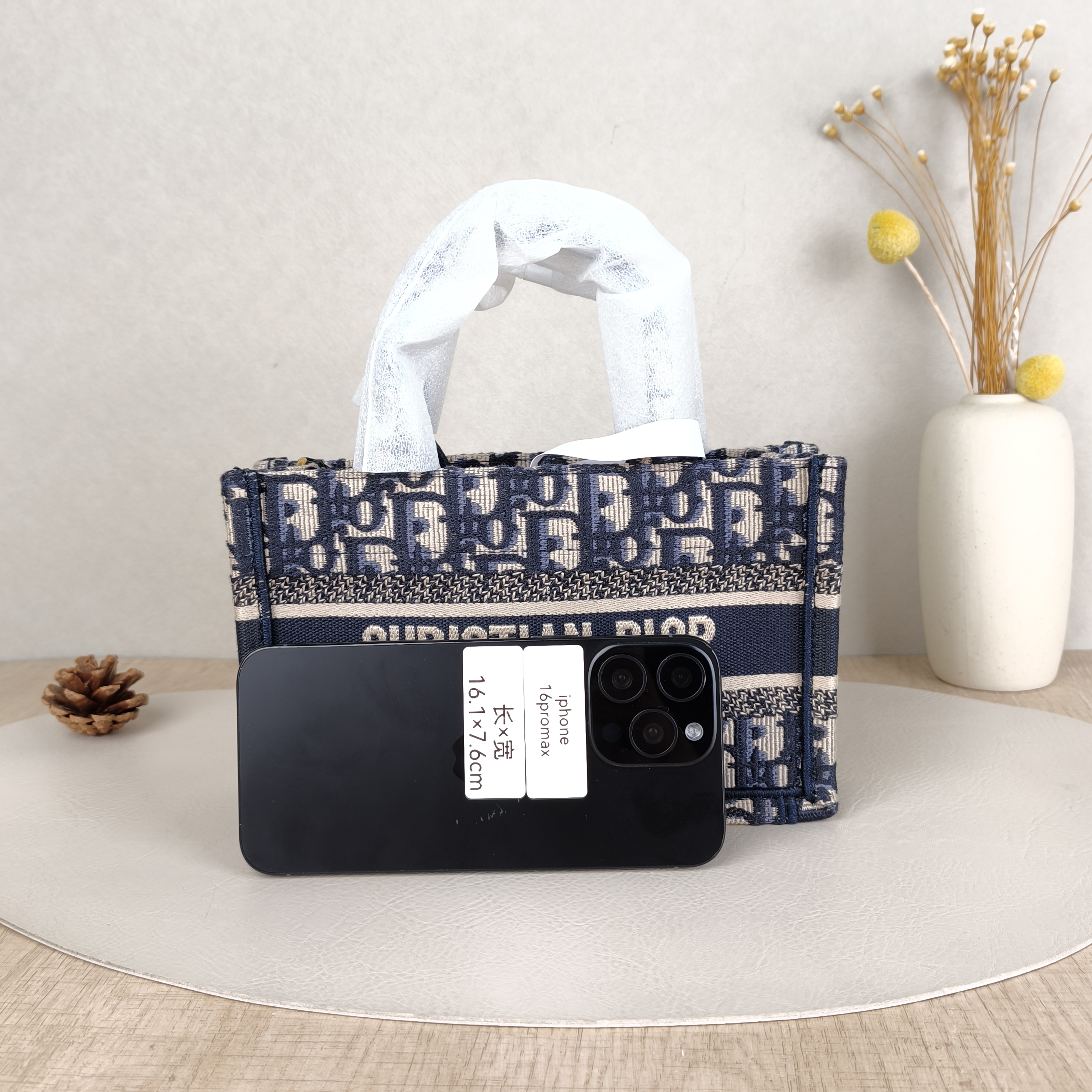 DIOR Shoulder Bag Book Tote Shoulder Strap Edition Blue Canvasmini21.5 × 7.5 × 13 cm — cover view 2 of 5
