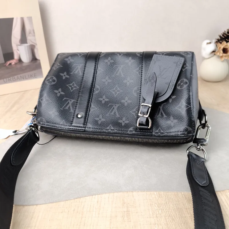 Louis Vuitton Crossbody Bag City Keepall Black PVC Medium 27 × 13 × 17 cm — detail view 8 of 12