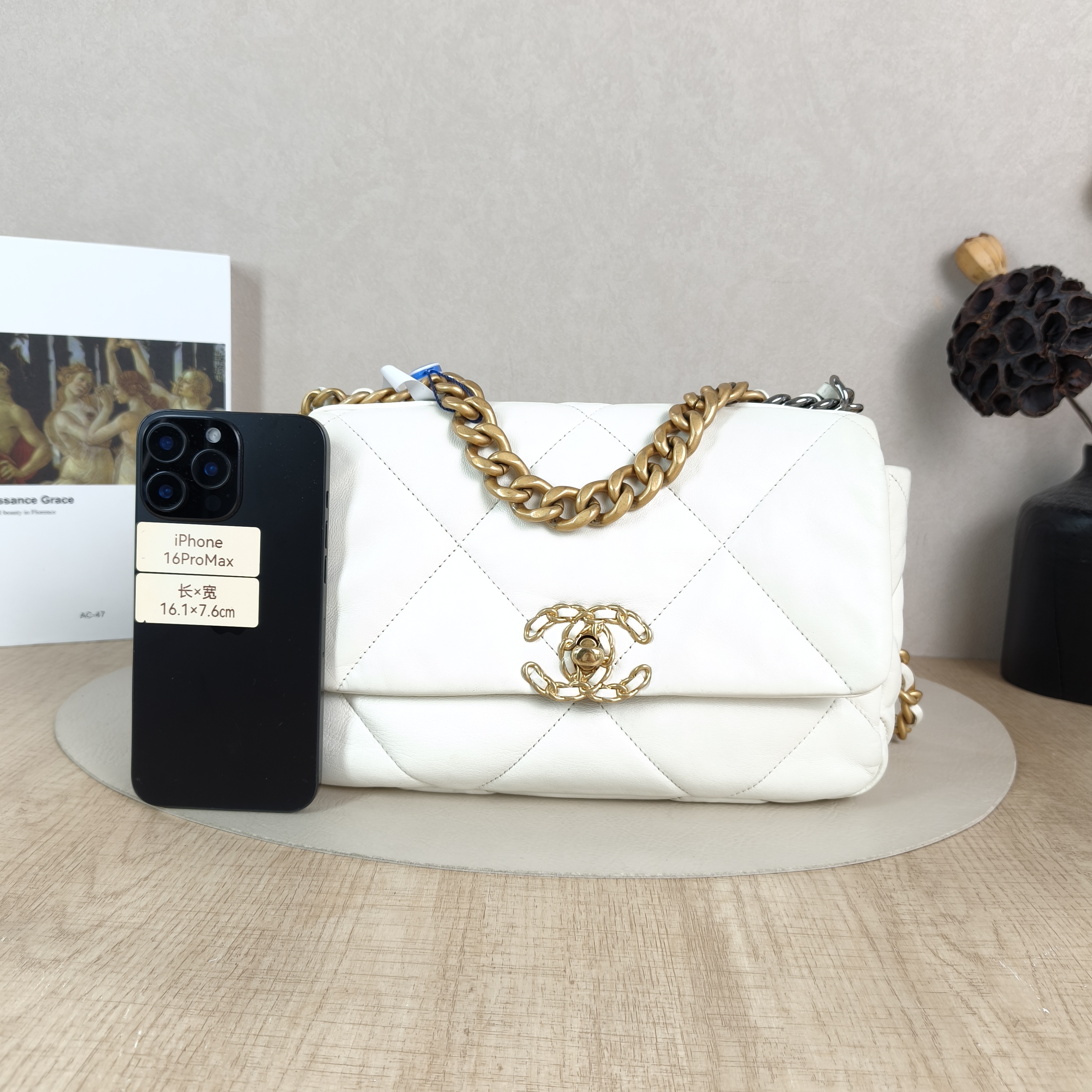 Chanel Crossbody Bag19Bag White SL ambskin Small26 × 9 × 16 cm — cover view 2 of 5