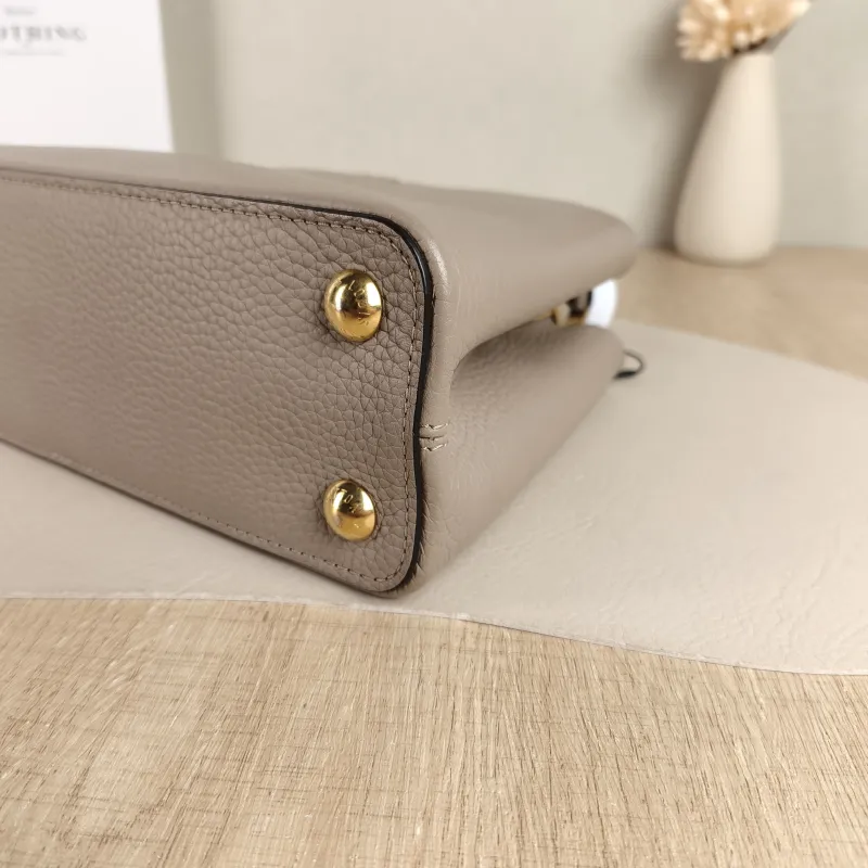 Louis Vuitton Top Handle Bag Capucines Grey Calfskin BB 27 × 9 × 17.5 cm — detail view 6 of 11
