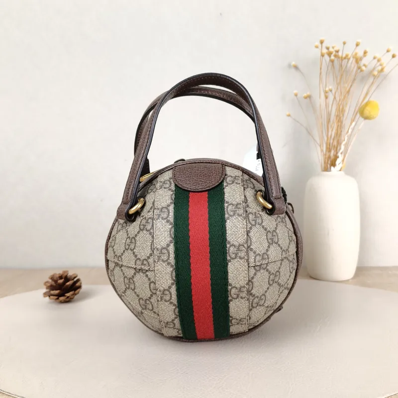 GUCCI Top Handle Bag Ophidia Top Handle Bag Monogram PVC Mini 16 × 16 × 16 cm — cover view 4 of 5