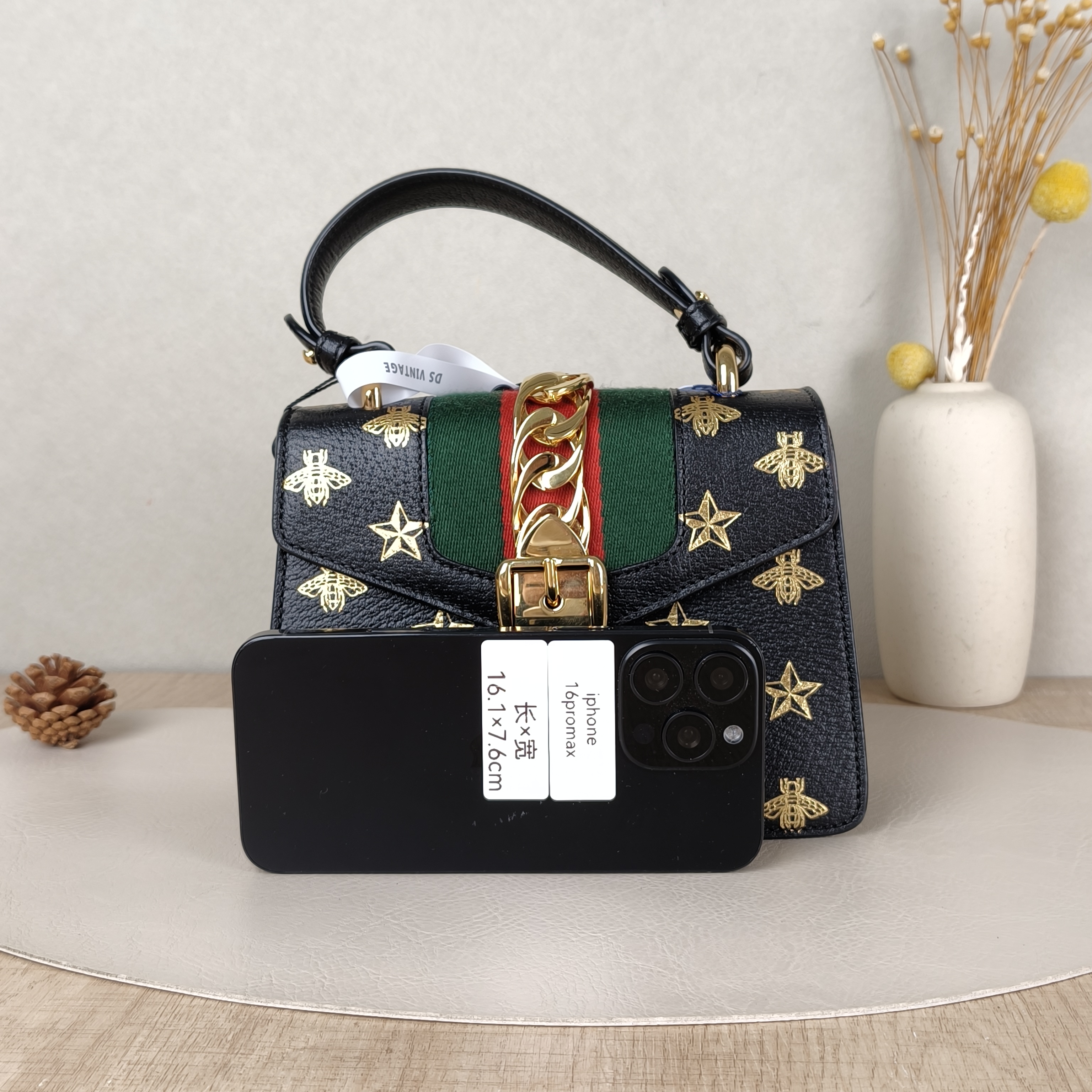 GUCCI Crossbody Bag Sylvie Edition Black Calfskinmini20 × 8 × 14 cm — cover view 4 of 5