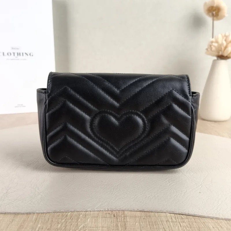 GUCCI Crossbody Bag GG Marmont Mini Marmont Mini Black Calfskin Mini 16.5 × 4.5 × 9.5 cm — cover view 2 of 5