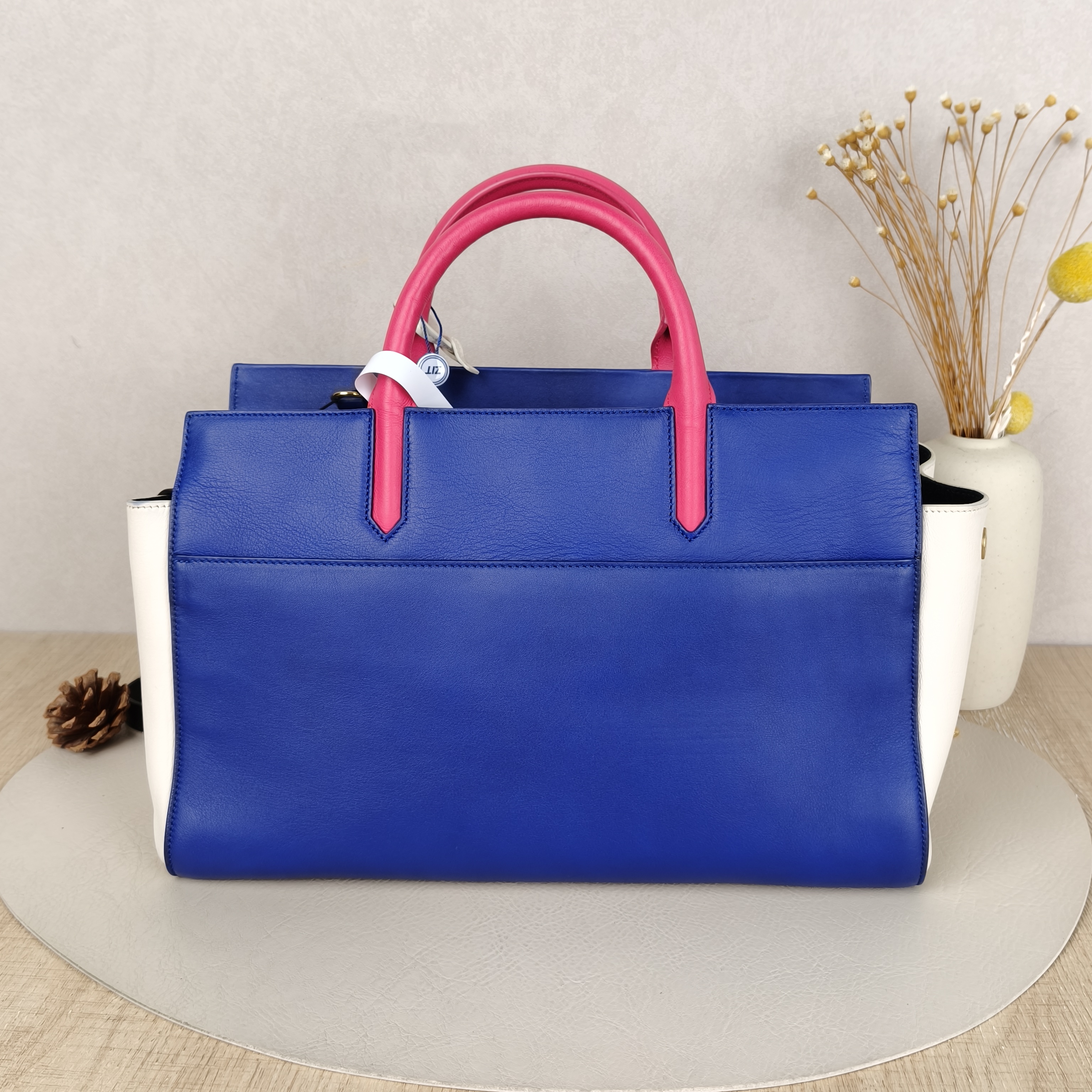 SAINT LAURENT Top Handle Bag Crossbody Bag Blue White Red Calfskin One Size32 × 15 × 20 cm — cover view 2 of 8