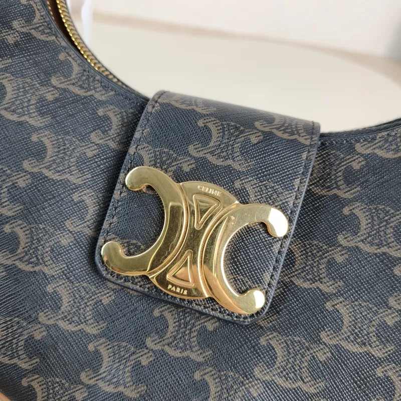 CELINE Shoulder Bag AVA TRIOMPHE Monogram PVC Medium 22 × 7.5 × 17 cm — detail view 1 of 10