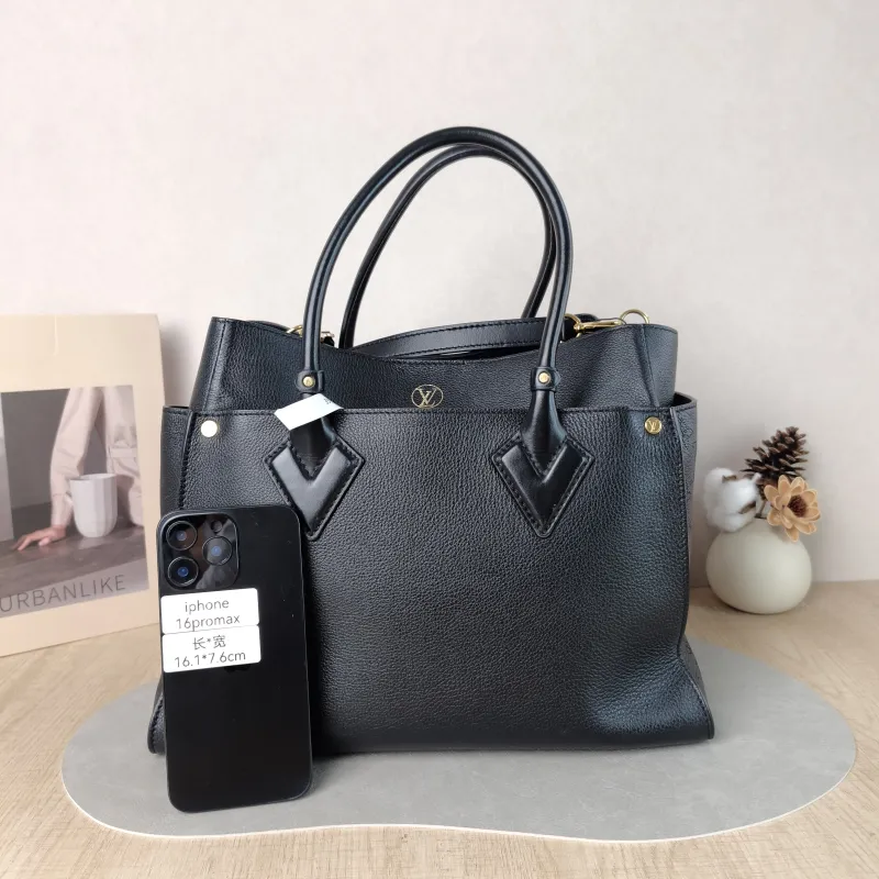 Louis Vuitton Shoulder Bag On My Side Black Calfskin Large 34 × 17 × 28 cm — cover view 6 of 6
