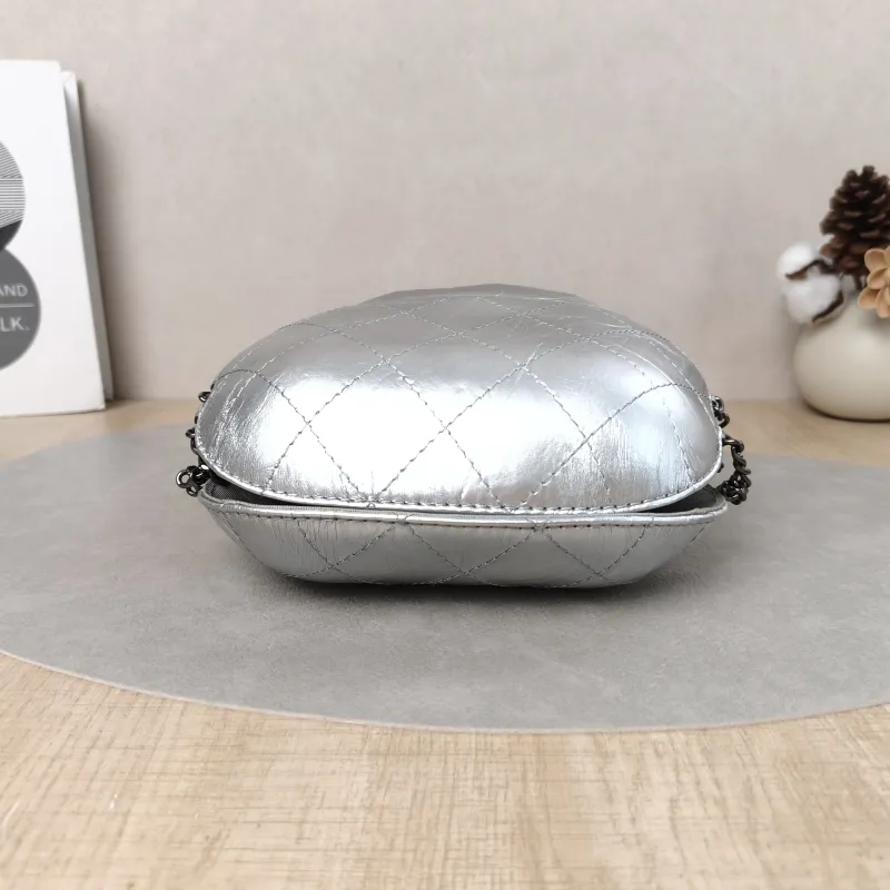 Chanel Crossbody Bag Gabrielle Collection Bucket Bag Silver Calfskin 20 × 6.5 × 22 cm — cover view 4 of 5