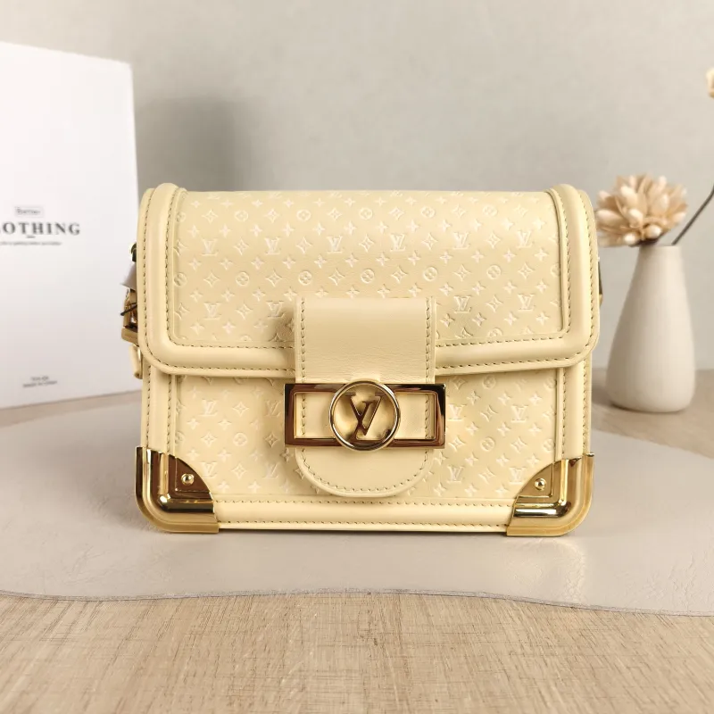 Louis Vuitton Crossbody Bag Dauphine Yellow Calfskinmini20 × 9 × 15 cm