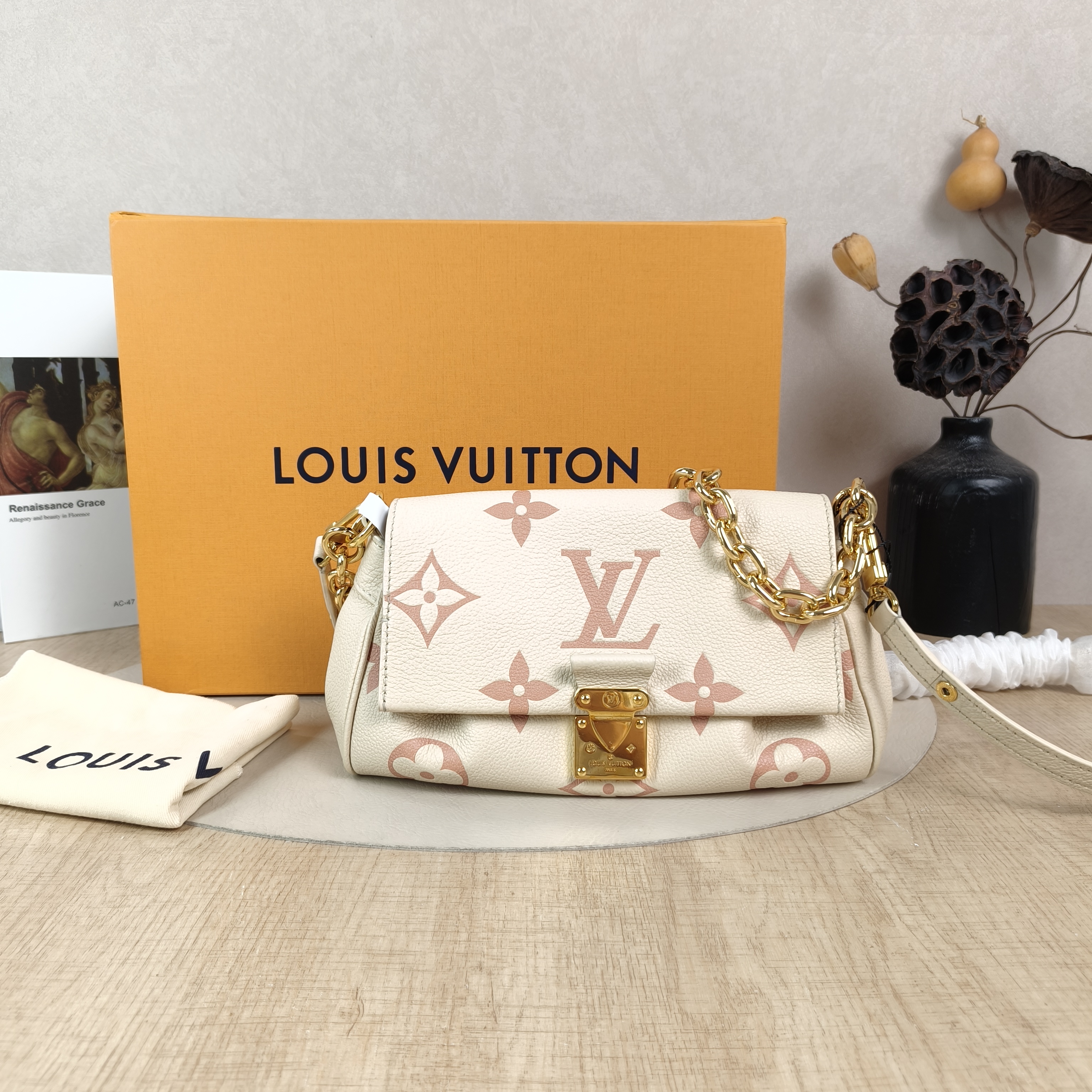 Louis Vuitton Crossbody Bag Favorite White · Pink Empreinte Embossed Calfskin Medium24 × 9 × 14 cm — cover view 2 of 6