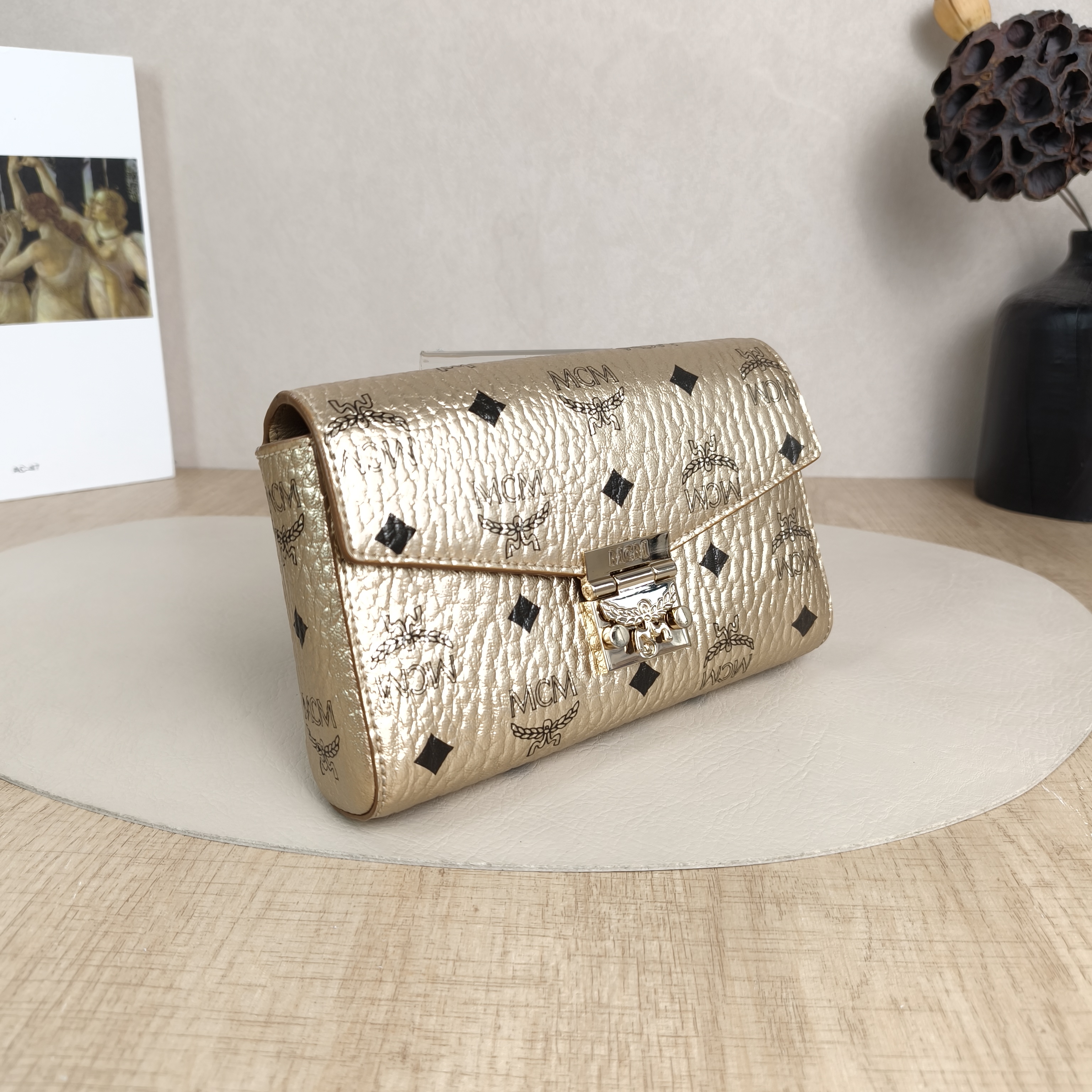 MCM Crossbody Bag Crossbody Bag Gold PVC One Size18 × 5 × 12 cm — cover view 2 of 6