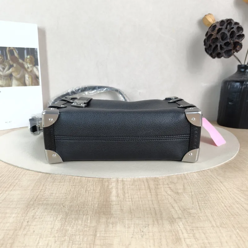 Louis Vuitton Crossbody Bag Side Trunk Box Black Calfskin Medium 23.5 × 8.5 × 16 cm — cover view 2 of 5