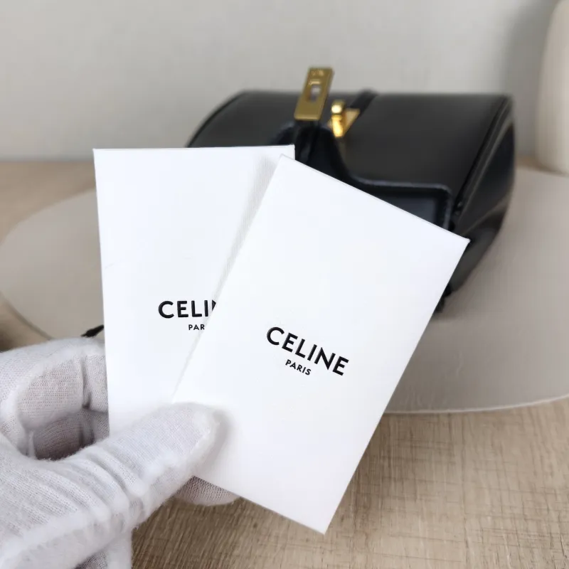 CELINE Crossbody Bag 16 Edition Black Calfskin Mini 17.5 × 7 × 14 cm — detail view 7 of 14