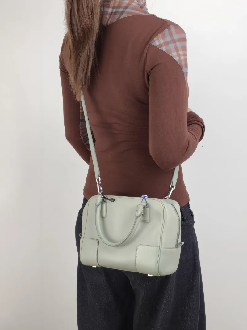 LOEWE Crossbody Bag amazona 19 Grey Calfskin Small 20.5 × 11.5 × 18 cm — on-model view 2 of 2