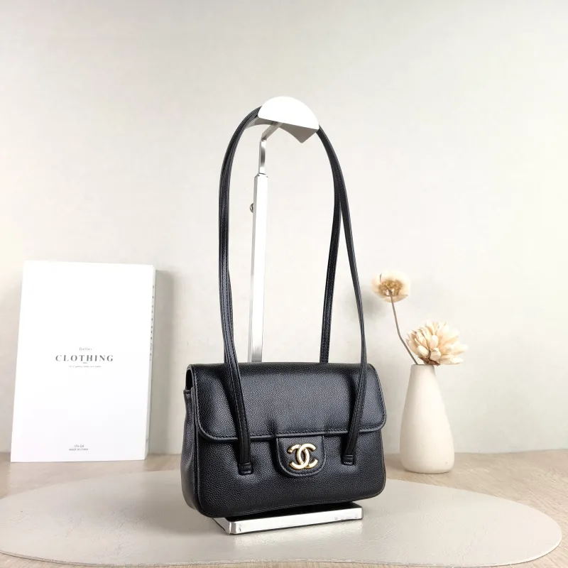 Chanel Crossbody Bag preppy coco Black Grained Calfskin Mini 17 × 5 × 11.5 cm — cover view 2 of 5
